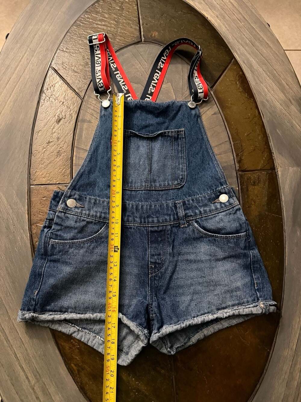 Levi's Girls Shortall Denim Jean Shorts Overalls Size 12 Reg